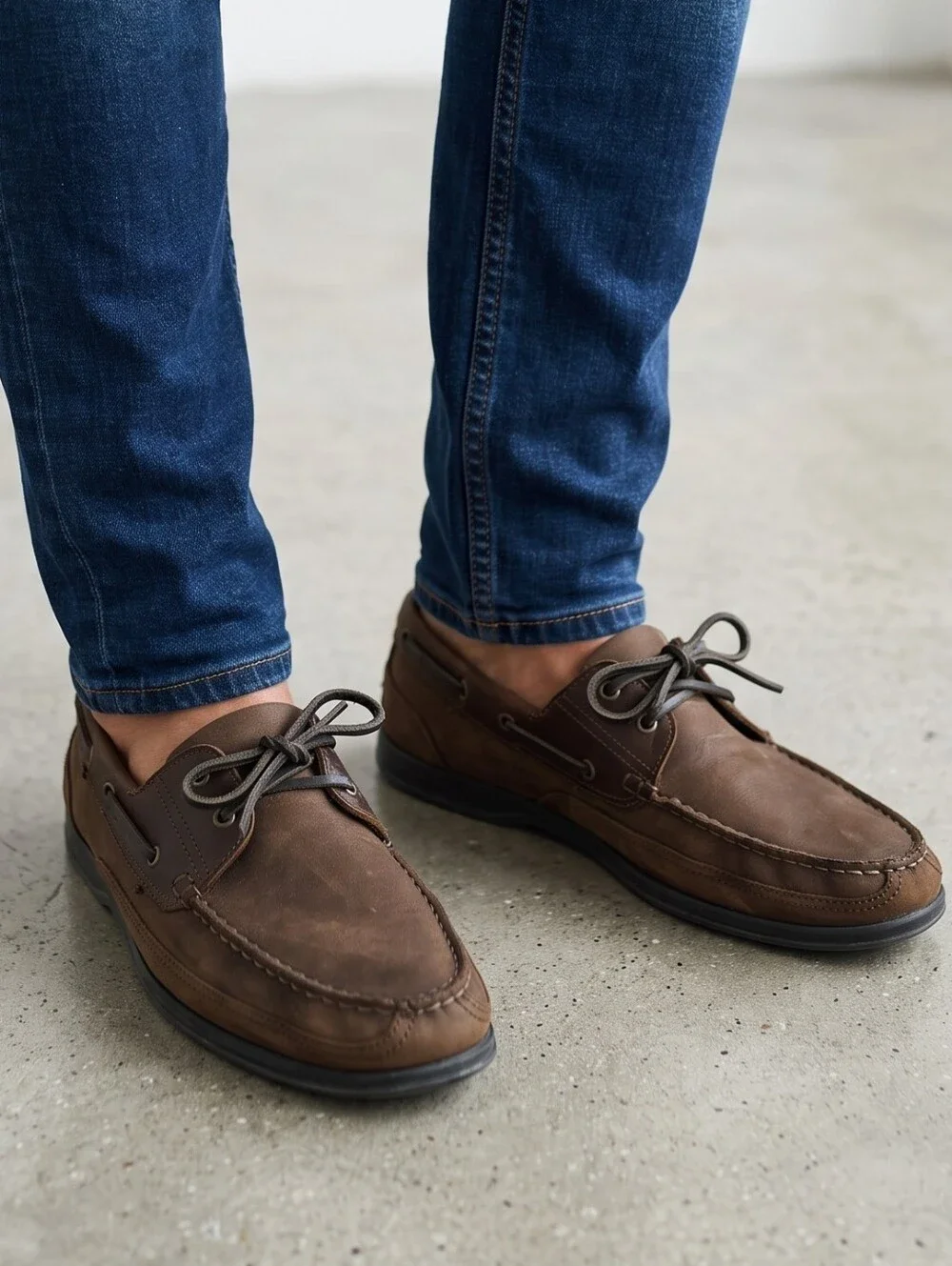 Dr. Scholl's Men's Brown Leather Casual Boat Shoes